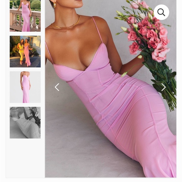 PLUS CUP LOREN SOFT ERA PINK MAXI GOWN FLOWY - Picture 8 of 8